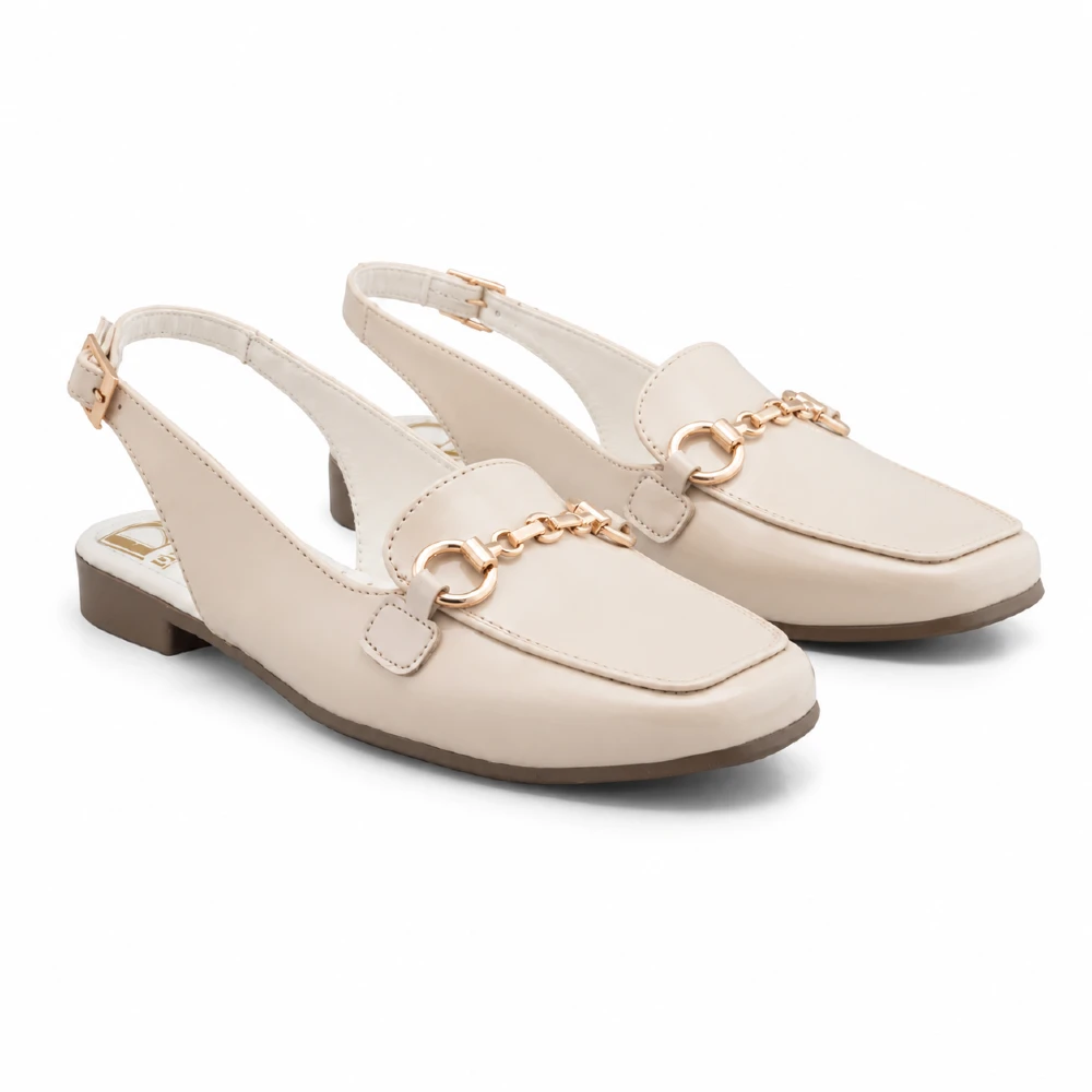 Mocasines tipo Flat Beige