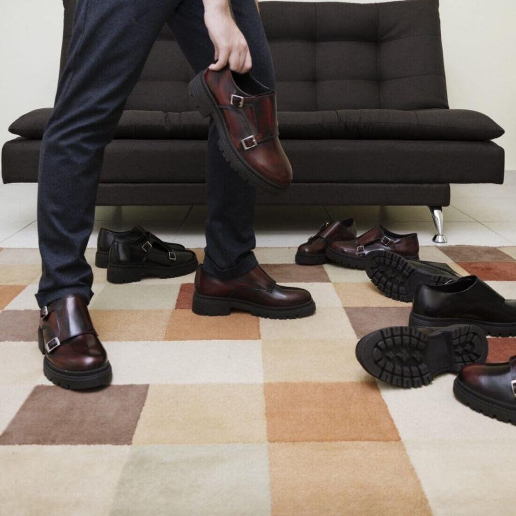 Calzado Monkstrap De Doble Hebilla Para Hombre Con Suela Gruesa De 4 cm