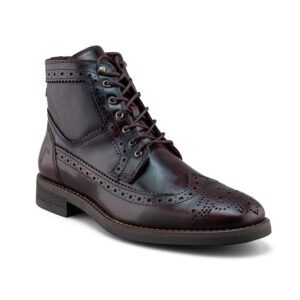 Botín de piel vino para hombre Estilo Bostoniano acabado Camaleon color vino modelo 2151