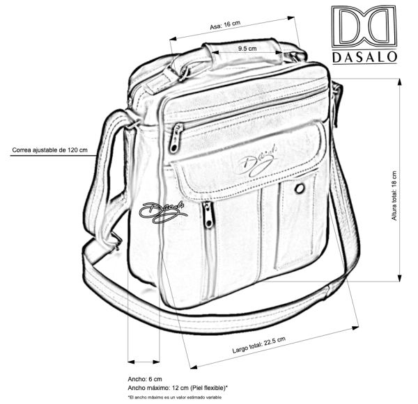 Bolso Mensajero de Piel Genuina - Image 6