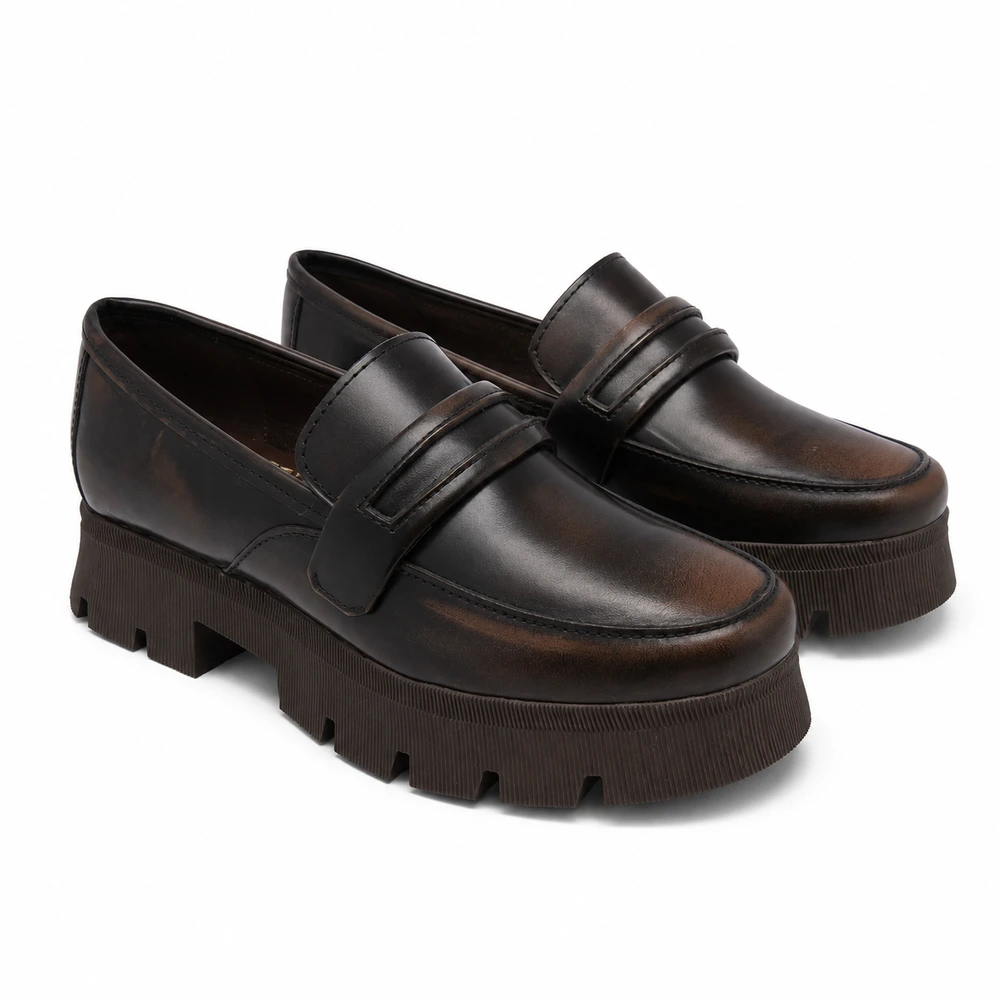 Mocasin Dama Estilo Chunky Piel Genuina Premium