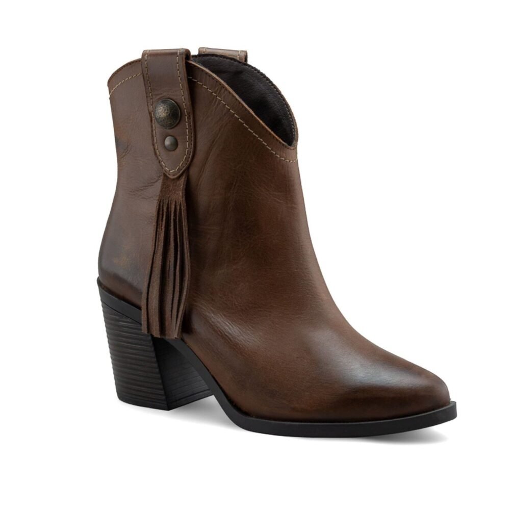 Bota Vaquera de Dama En Piel Café