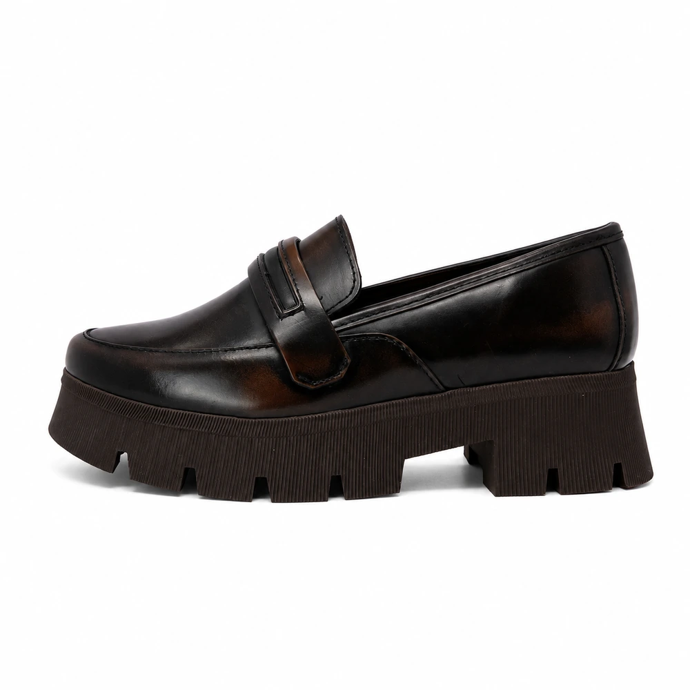 mocasín de dama de piel color café dasalo