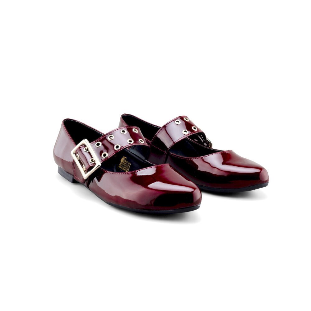 Flats Mule de Dama Charol Vino marca DASALO