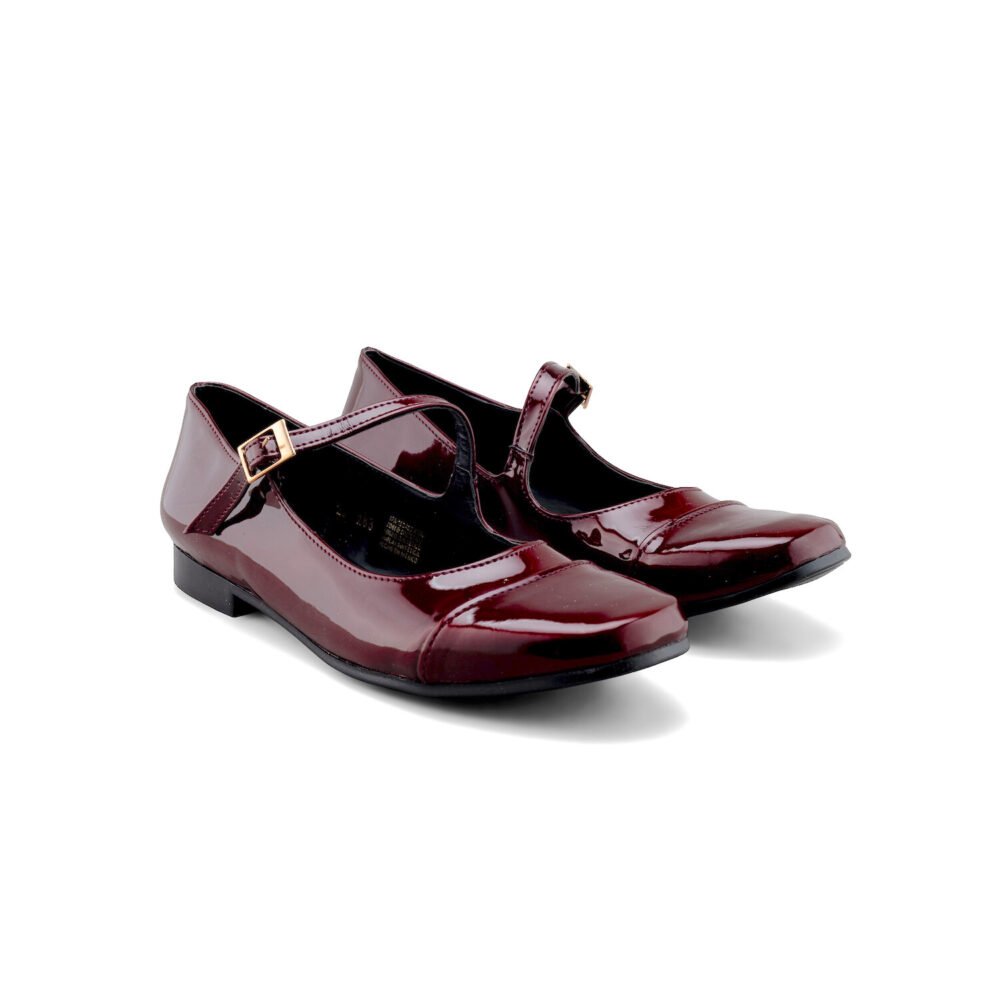 Zapato Flat De Charol Vino