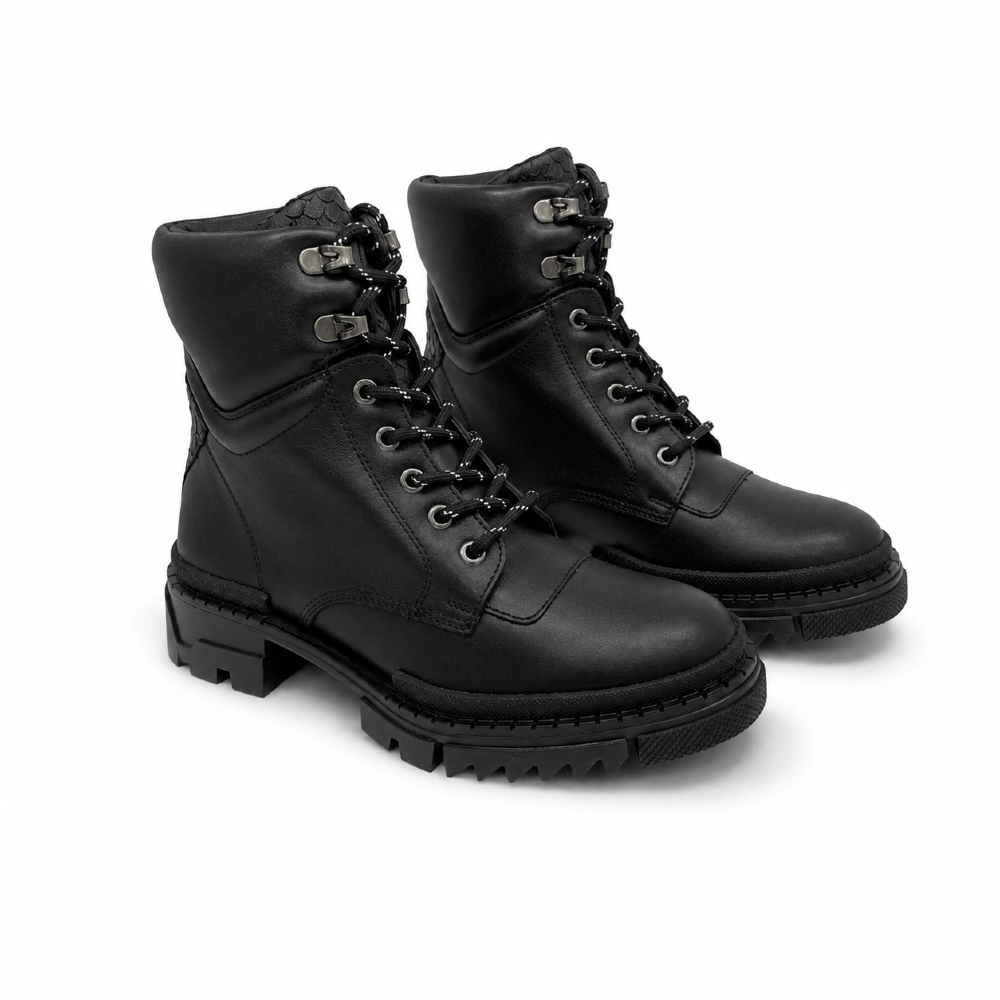 Bota Combat De Piel Vacuno Para Mujer