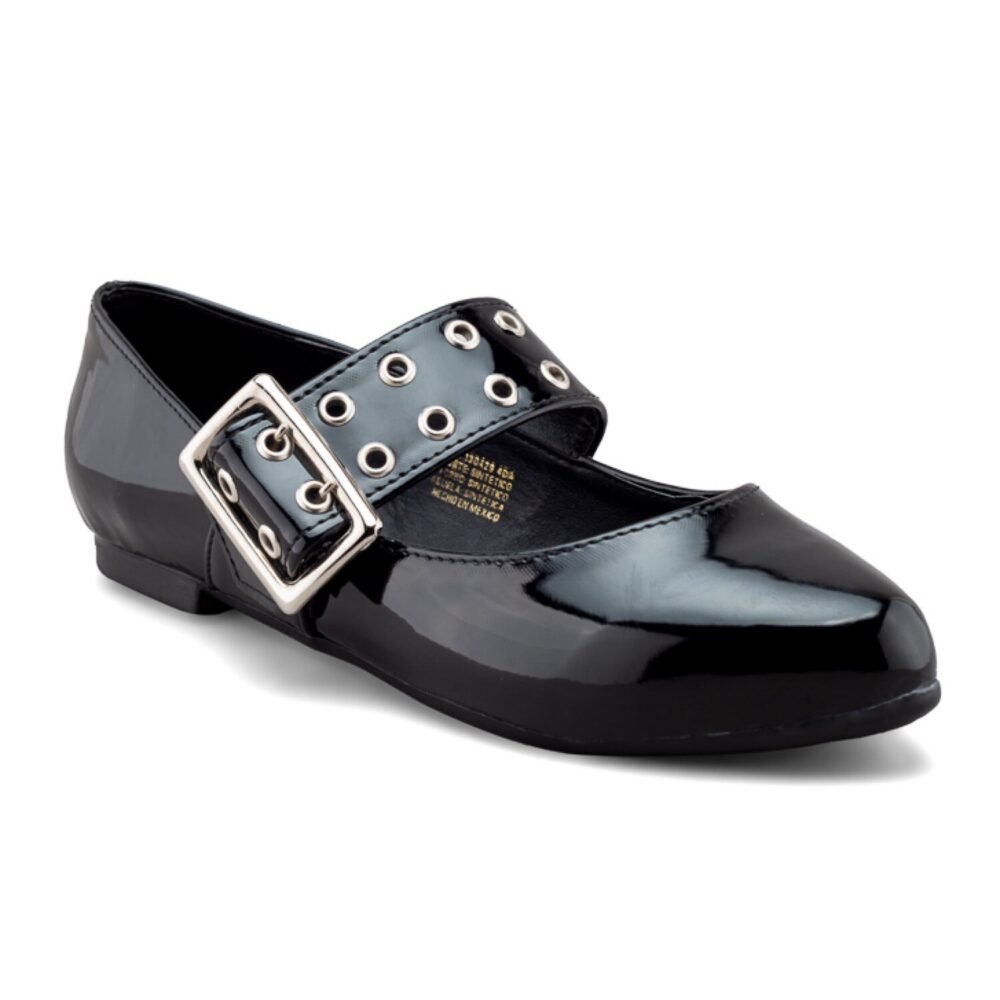 Flat negro de charol para mujer