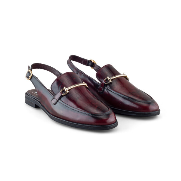 Mocasín Mule de Piel Vino para Mujer