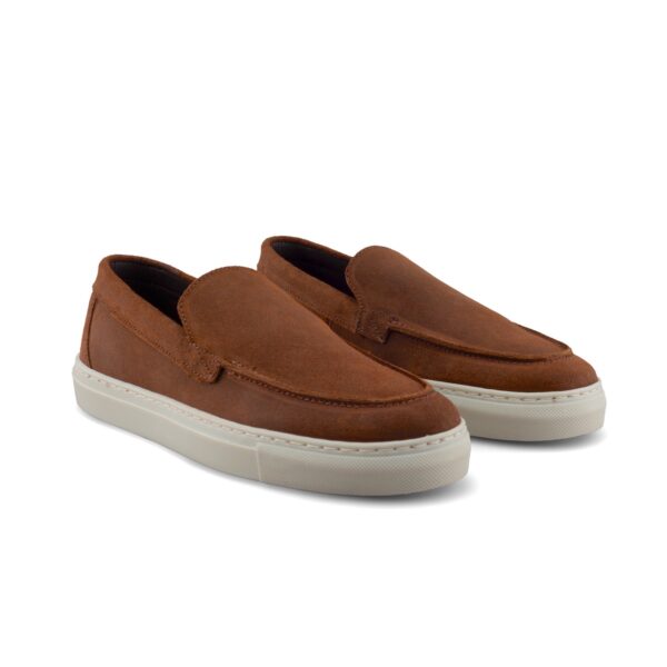 Mocasín Café De Gamuza Encerada Para Hombre Con Suela Sneaker