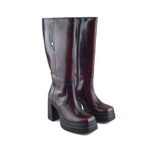 Bota de Piel Vacuno Vino Para Mujer