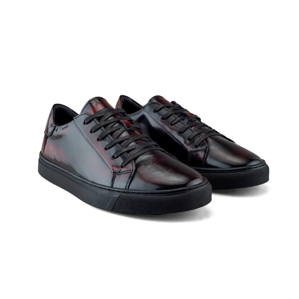 Tenis De Piel Camaleón Vino Para Hombre – Estilo urbano y casual