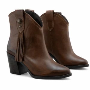 Bota Vaquera de Dama En Piel Café