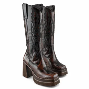 Bota Western De Piel Vacuno
