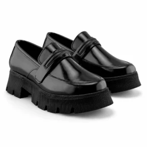 Mocasín de Piel Negro Dama Casual