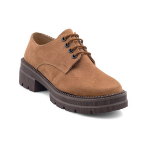 Zapato De Gamuza Para Mujer Con Suela Chunky Color Café