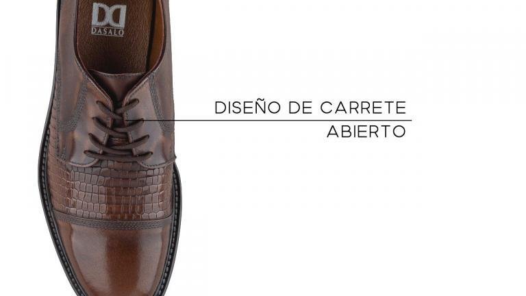 Diseño de carrete abierto en zapato Derby de vestir para hombre