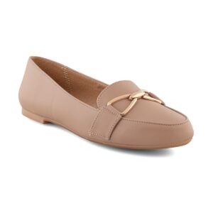 Mocasín Beige Late Para Mujer Con Herradura