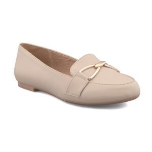 Mocasín Nude Para Mujer Con Herradura