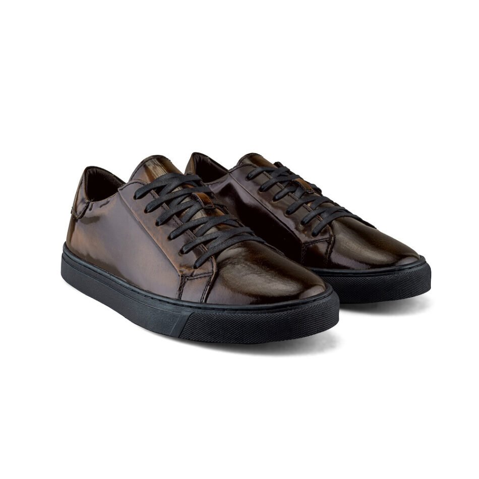 Tenis De Piel Vacuno Café Camaleón De Hombre