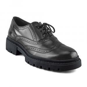 Zapato Bostoniano De Piel Gris Para Hombre