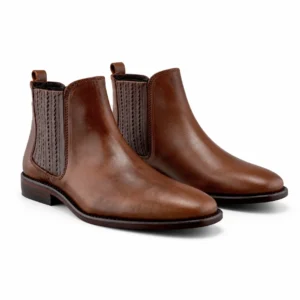 Botín Chelsea De Piel Para Hombre