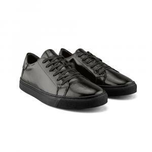 Sneaker De Piel Gris Acabado Camaleón Para Hombre