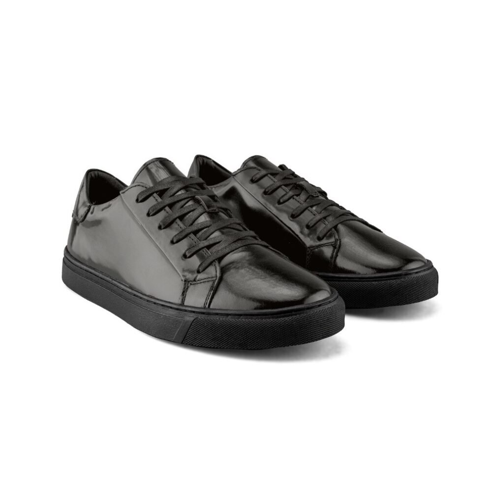 Sneaker De Piel Gris Acabado Camaleón Para Hombre