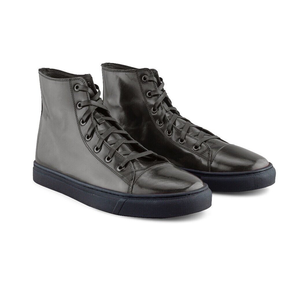 Tenis tipo bota para hombre en piel vacuno camaleón gris