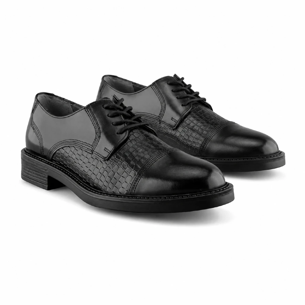 Zapato Derby De Piel Negro