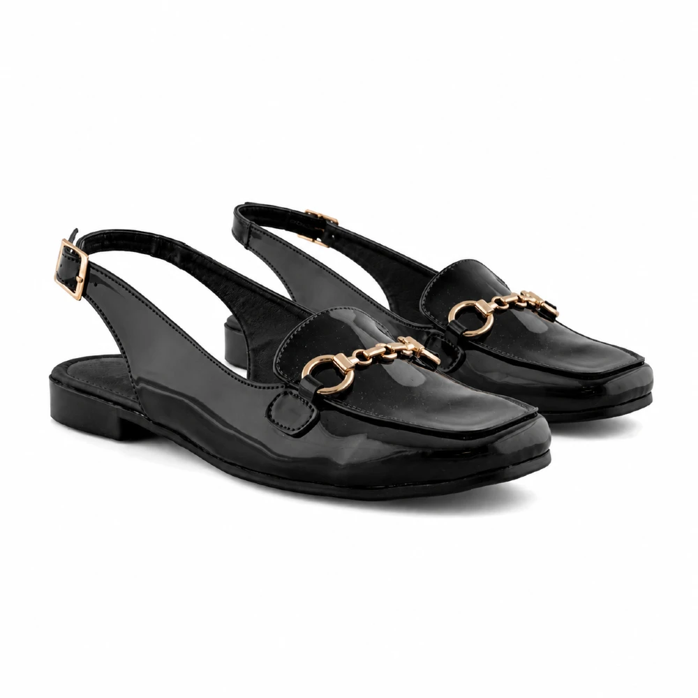 Mocasín de Charol Brillante Negro