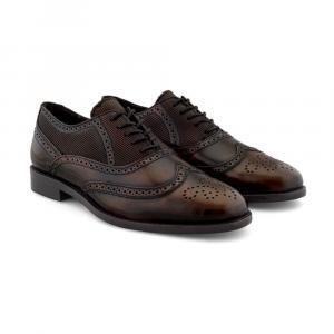 zapatos bostonianos para hombre en piel café elegantes con diseño brogue y acabado artesanal