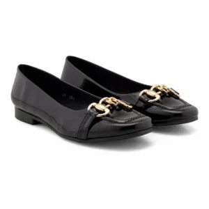 Mocasín Charol Negro de Mujer