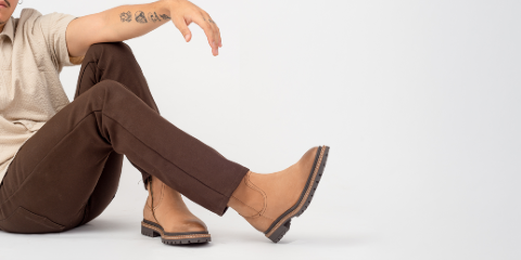 Botines para exterior en piel vacuno nobuck para hombre