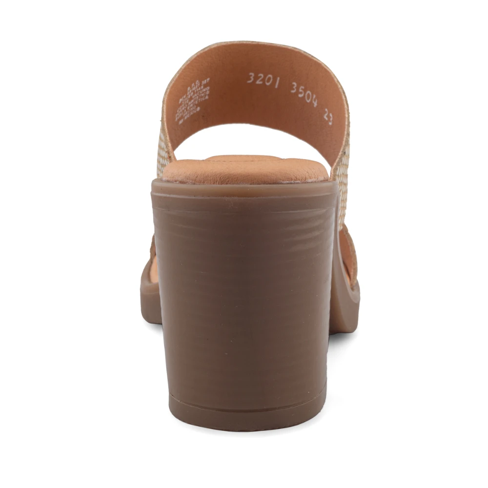 Sandalia Hueso Para Mujer Con Tacón Ancho De 8.5 Cm