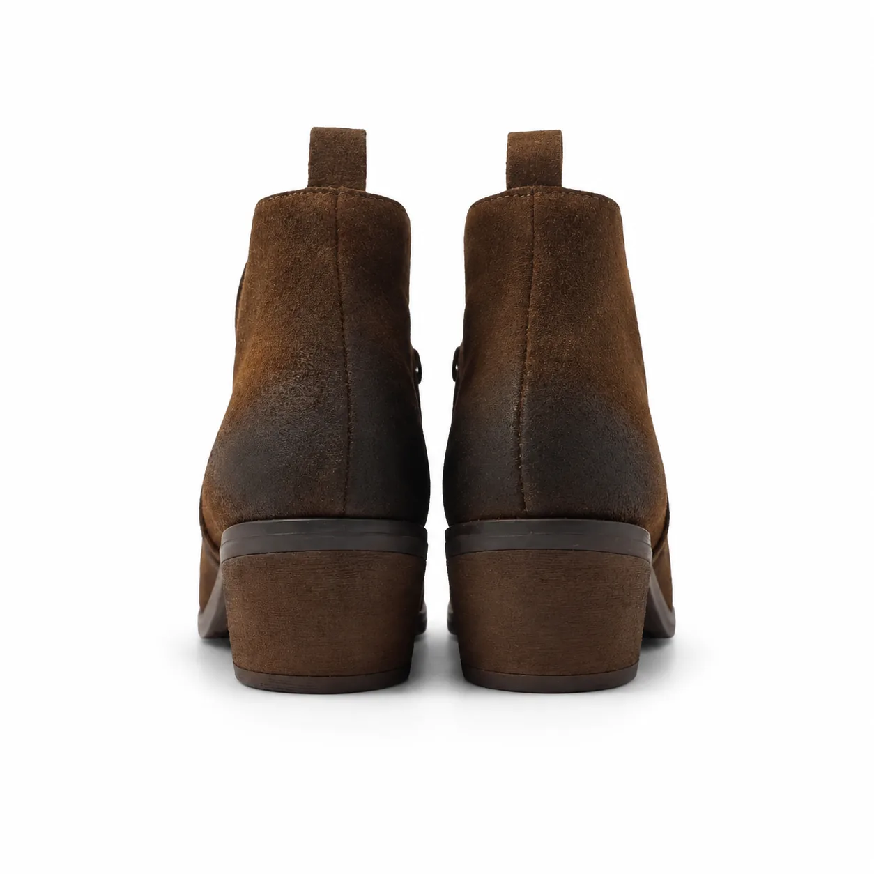Botas de moda de mujer, marca Dasalo, hechas en piel gamuza café